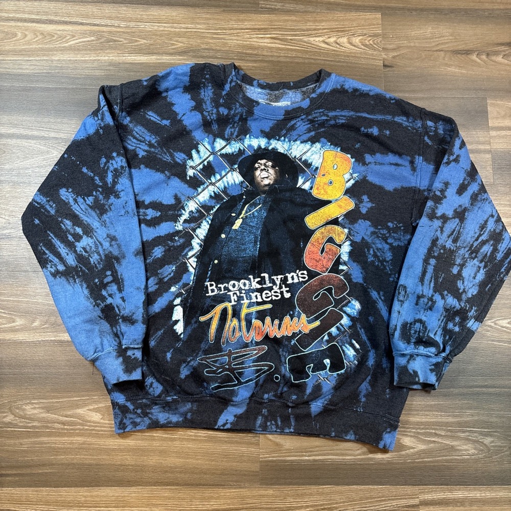 The Notorious B.I.G. 'Brooklyns Finest' Blue And Black Tie Die Shirt Size M